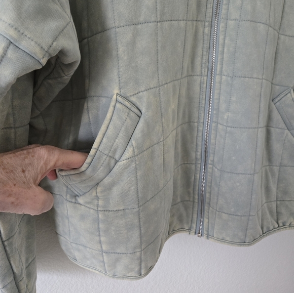 Davi & Dani Washed Soft Comfy Quilting Zip-up Barn Jacket Winter Casual Large - Picture 8 of 16